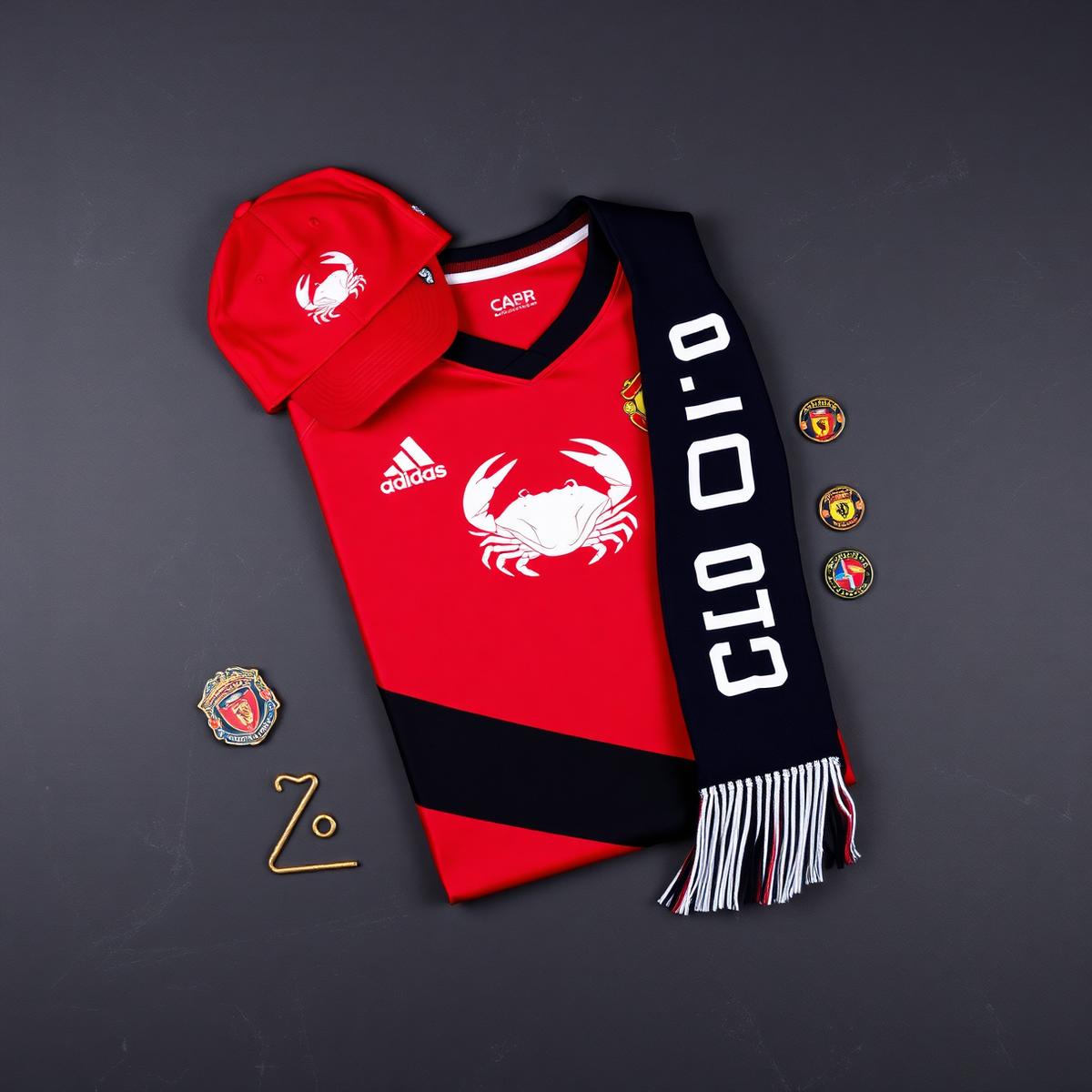 Cape Coast jersey, cap and scarf